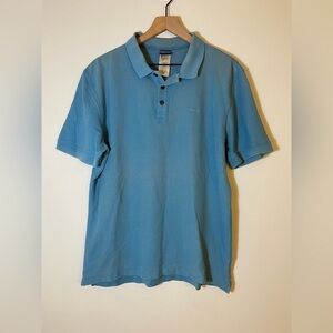 Patagonia Mens M Polo Shirt Blue 100% Organic Cotton Pullover Collared
